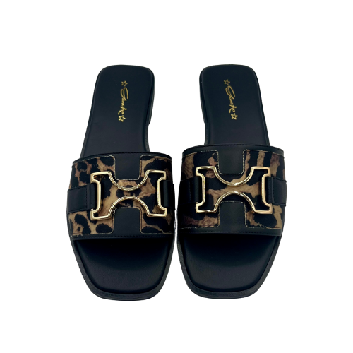Slides in pelle con H metallica