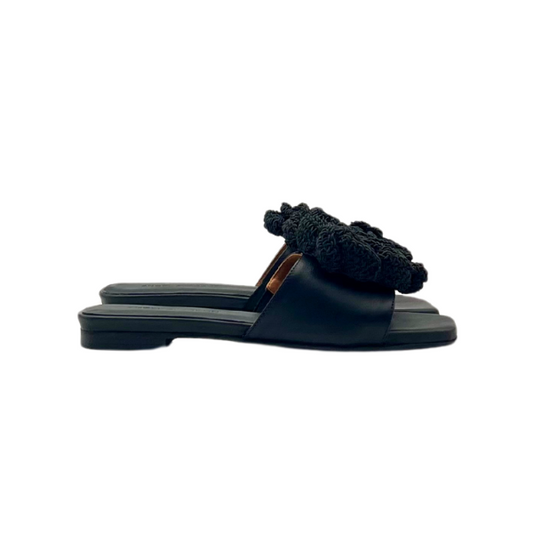 Slipper con fiore ad uncinetto
