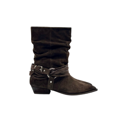 Stivaletto tacco 30 con accessorio intrecciato