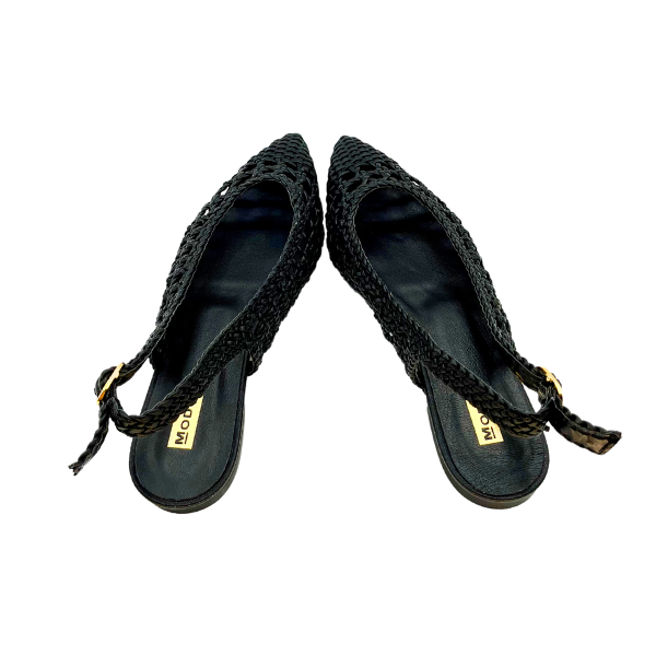 Slingback intrecciato nero t 10