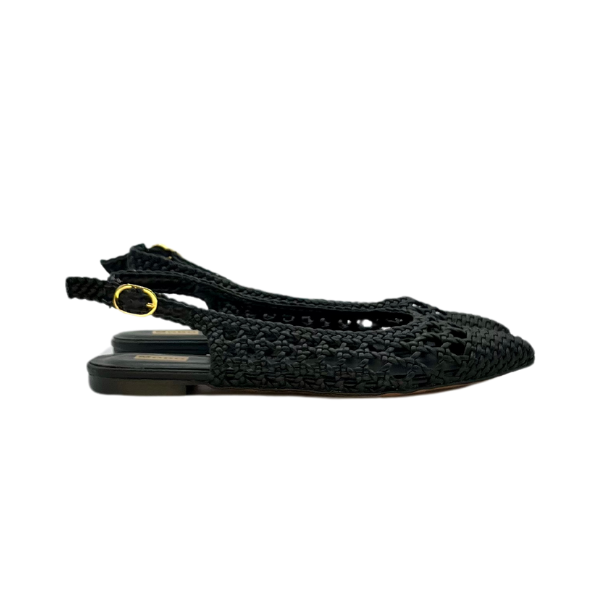 Slingback intrecciato nero t 10