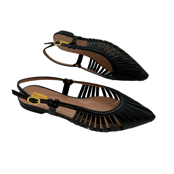 Slingback t 10 in pelle nera