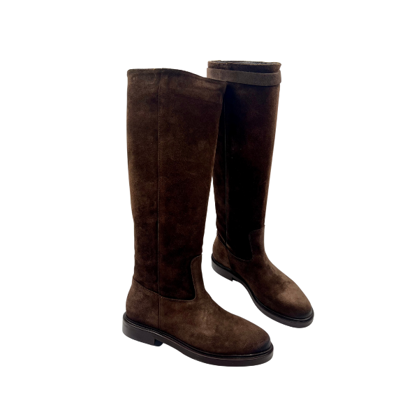 Stivale al polpaccio con fibbia dorata