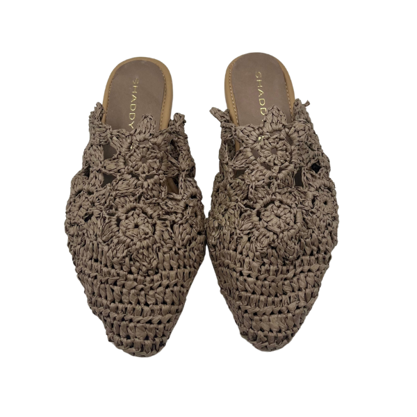 Slipper in rafia intrecciata