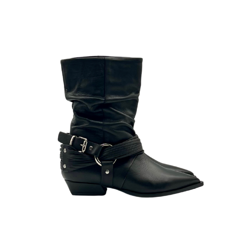 Stivaletto tacco 30 con accessorio intrecciato