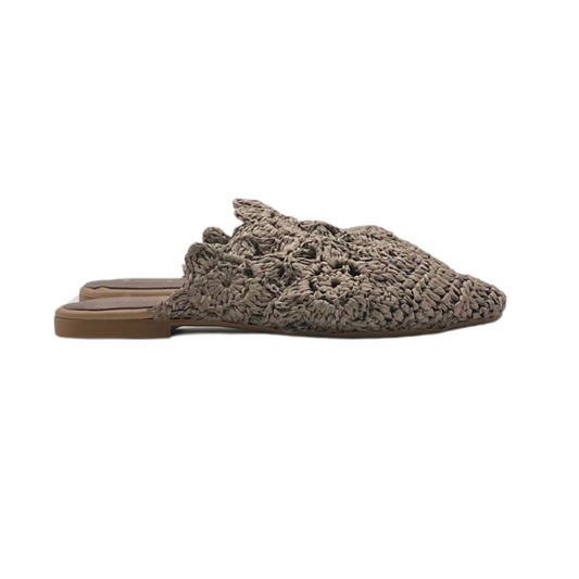 Slipper in rafia intrecciata