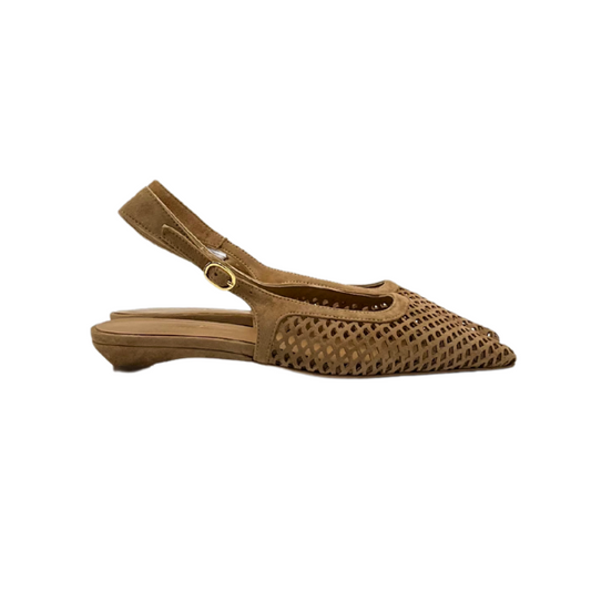 Slingback in camoscio laserato