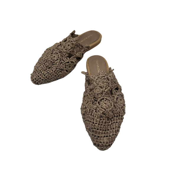 Slipper in rafia intrecciata