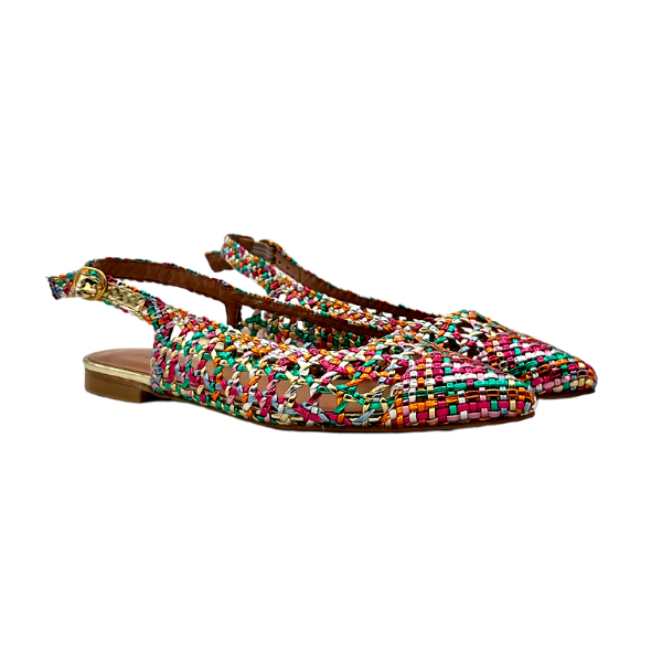 Slingback intrecciato multicolor t 10