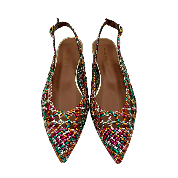 Slingback intrecciato multicolor t 10
